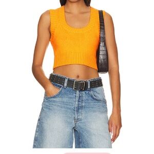 Superdown orange knit top